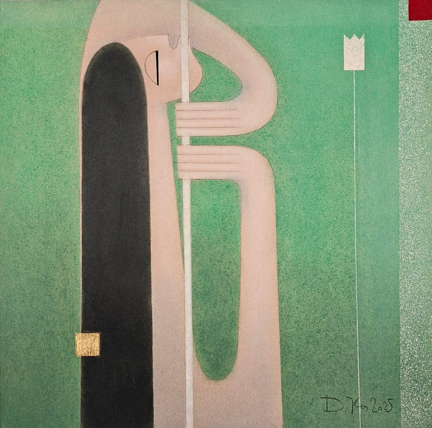 Drago Kos, Devine Greeting 1, 35 x 35, 2025