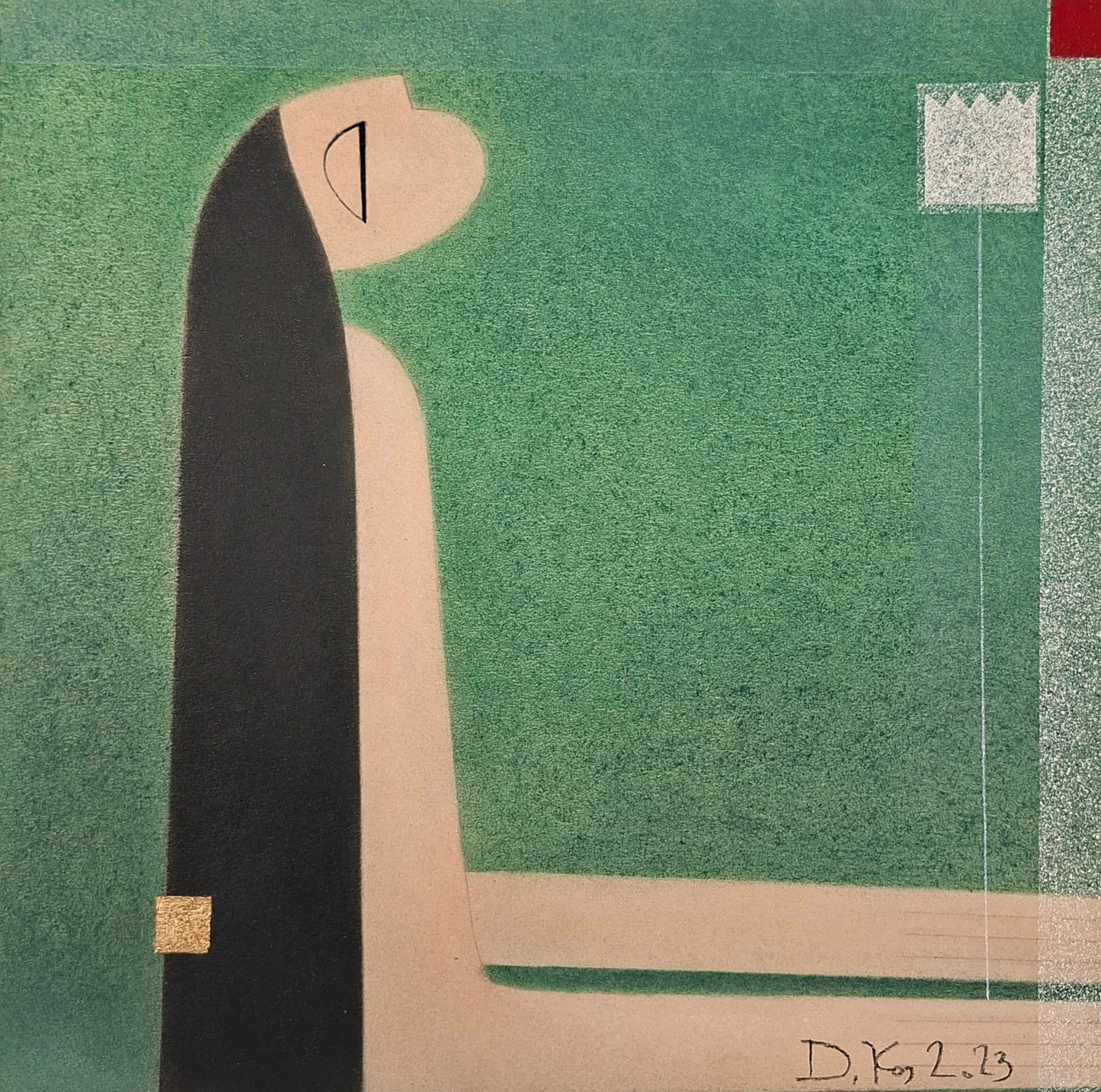 Drago Kos, Devine Greeting 2, 35 x 35, 2023