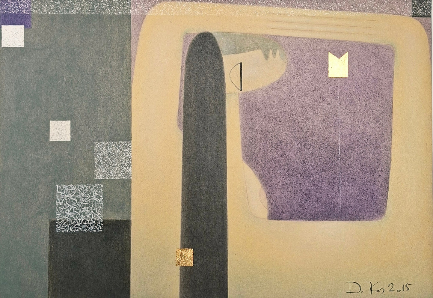 Drago Kos, Purple Temple, 50 x 35 cm, 2015