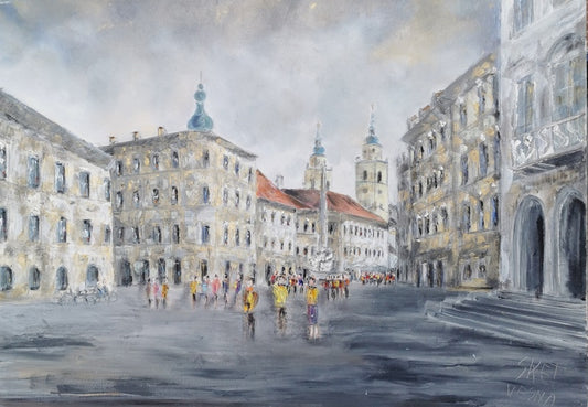 Vesna Sket, Ljubljana Robbov Vodnjak 1, 70 x 100 cm