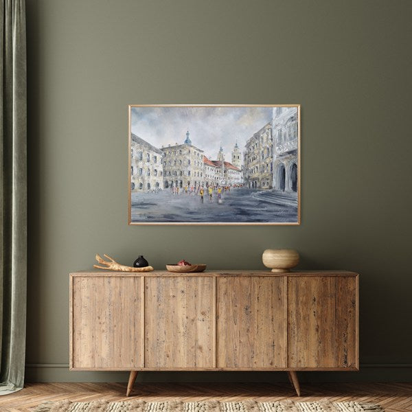 Vesna Sket, Ljubljana Robbov Vodnjak 1, 70 x 100 cm