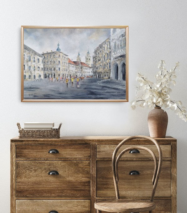 Vesna Sket, Ljubljana Robbov Vodnjak 1, 70 x 100 cm